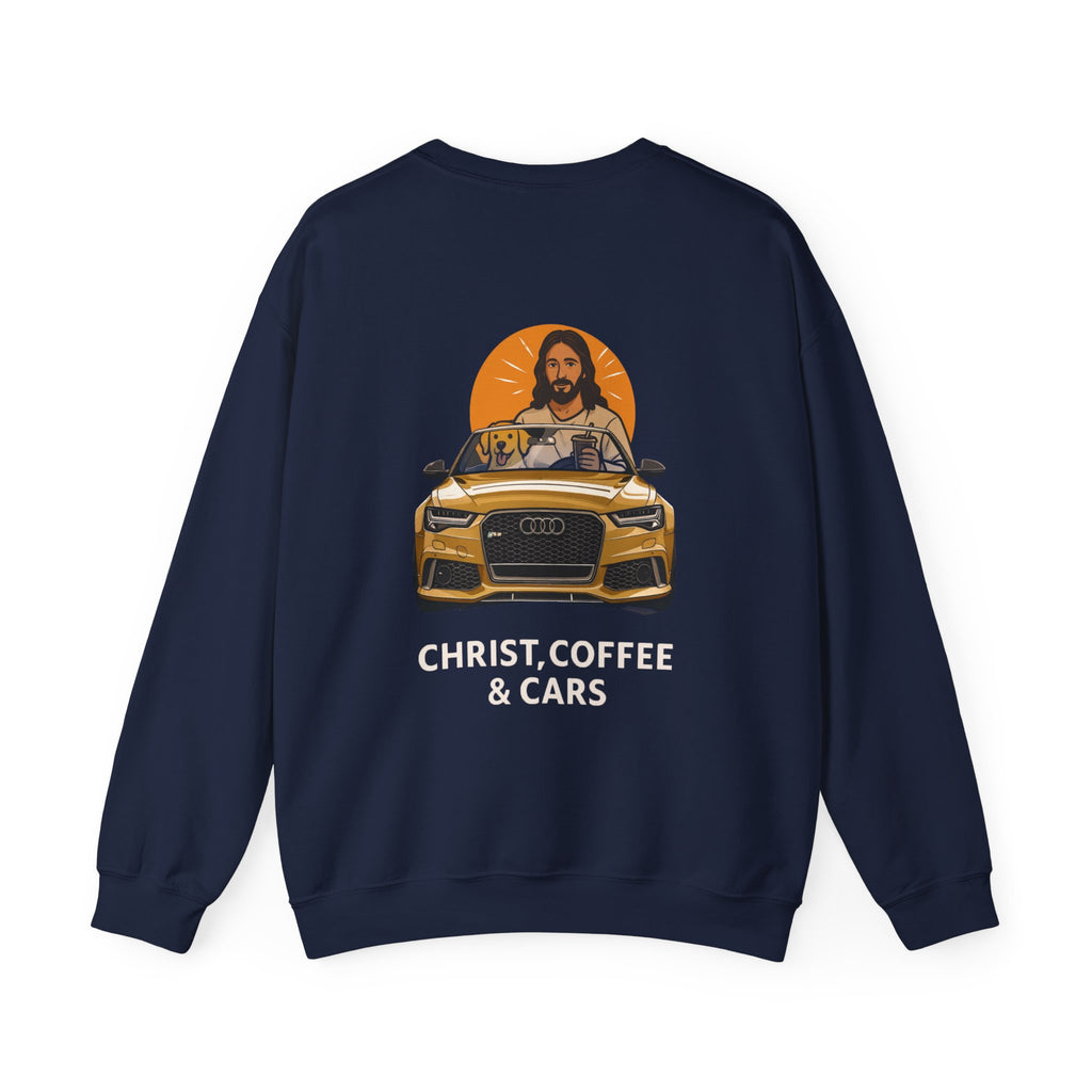 Christ, Coffee and Cars, Unisex Crewneck