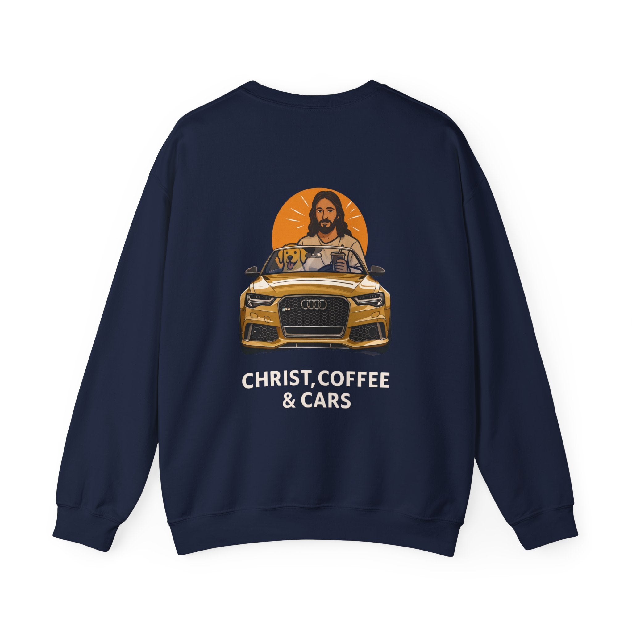 Christ, Coffee and Cars, Unisex Crewneck