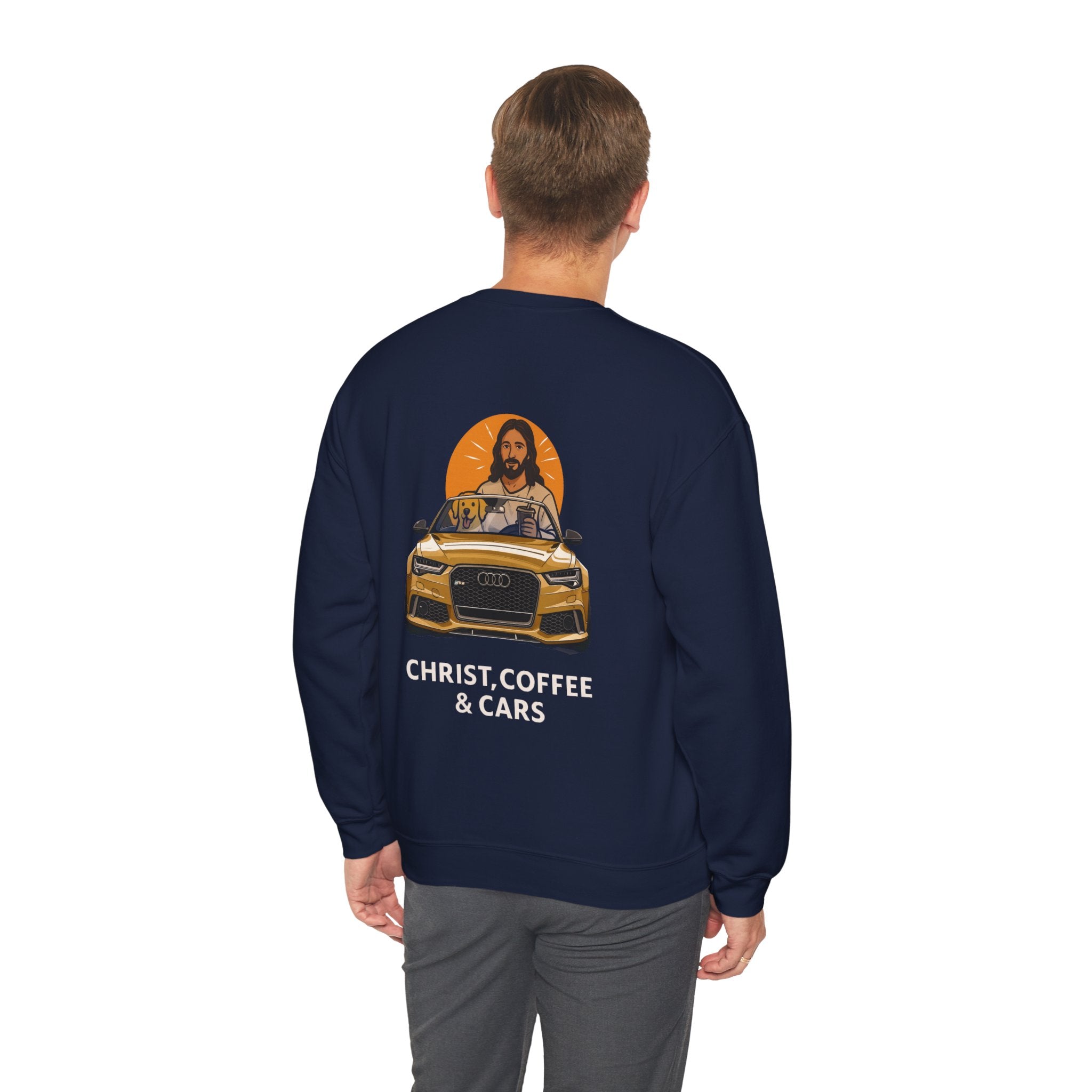 Christ, Coffee and Cars, Unisex Crewneck
